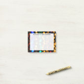 Monogram Bokheh Blauw, Groen, Rood, Goud Geometris Post-it® Notes (Op bureau)