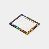 Monogram Bokheh Blauw, Groen, Rood, Goud Geometris Post-it® Notes (Schuin)