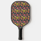 Monogram Bold Boho Chic Floral Gepersonaliseerd Pickleball Paddle (Achterkant)