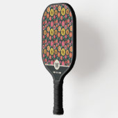 Monogram Bold Boho Chic Floral Gepersonaliseerd Pickleball Paddle (Links)