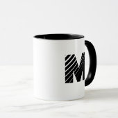 Monogram Bold Modern Black White Mug Mok (Voorkant rechts)