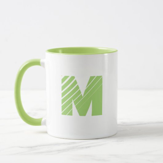 Monogram Bold Modern Lime Green White Mug Mok (Links)