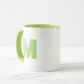 Monogram Bold Modern Lime Green White Mug Mok (Voorkant links)
