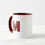 Monogram Bold Modern Maroon White Mug Mok (Voorkant links)