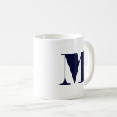 Monogram Bold Modern Minimalistisch Navy Wit Mok (Voorkant rechts)
