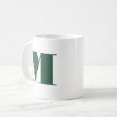 Monogram Bold Modern Minimalistische Groene Witte Koffiemok (Voorkant links)