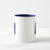 Monogram Bold Modern Navy Blue White Mug Mok (Midden)