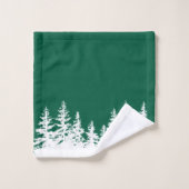 Monogram Bomen Badhanddoekenset Groen en Wit Bad Handdoek (Wasdoekje)