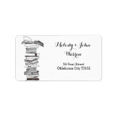 Monogram Booklover Zakelijk adreslabel Etiket (Voorkant)