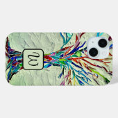 Monogram Boom of Life Mozaïek Groen Case-Mate iPhone Case (Achterkant (horizontaal))