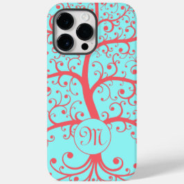 Monogram boom van de minimalistische roze bundel v Case-Mate iPhone 14 pro max hoesje