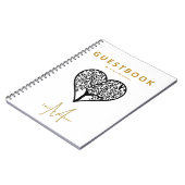 Monogram Boom van het Leven Wedding Guest Book Gol Notitieboek (Linkerzijde)