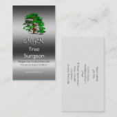 Monogram, boomchirurg, metallisch effect visitekaartje (Voorkant / Achterkant)