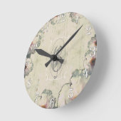 Monogram boompony en hout ronde klok (Hoek)