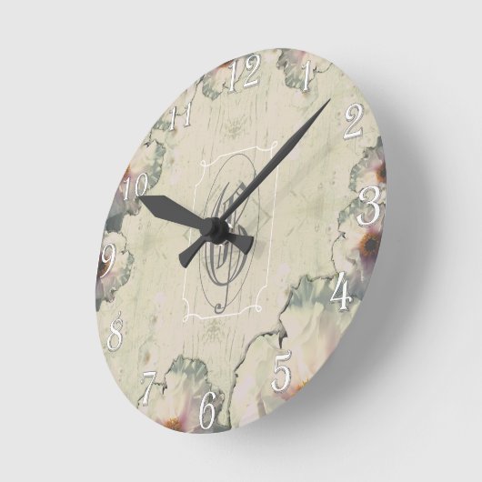 Monogram boompony en hout ronde klok (Hoek)