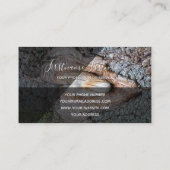 Monogram boomschors met grijze driehoek van hout visitekaartje (Achterkant)