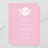 Monogram Bord repetitie dineruitnodigingen Kaart (Voorkant / Achterkant)