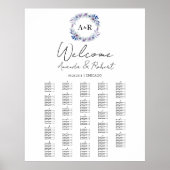 Monogram bord voor de alfabetische zitplaats voor poster (Voorkant)