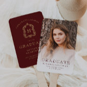 Monogram Bordeaux Goud Foto Afstuderen Handwaaier