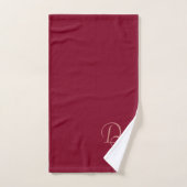 Monogram - bordeaux kleur bad handdoek (Handdoek)