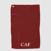 Monogram bordeauxrood donkerrood wit   golfhanddoek (Voorkant)