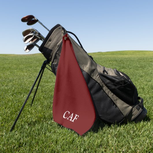 Monogram bordeauxrood donkerrood wit   golfhanddoek (Groen)