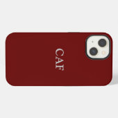 Monogram bordeauxrood donkerrood wit iPhone hoesje (Achterkant horizontaal)