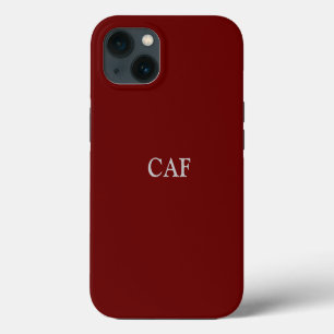 Monogram bordeauxrood donkerrood wit iPhone 13 hoesje