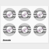 Monogram Borders Mint Ronde Sticker (Vel)