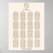 Monogram bordschuimbord voor weduwenkaarten poster (Voorkant)