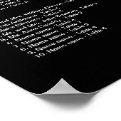 Monogram-borduurstoeltje voor zwart en wit poster (Hoek)