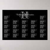 Monogram-borduurstoeltje voor zwart en wit poster (Voorkant)