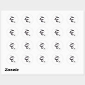 Monogram Borstel Ampersand White Wedding Ronde Sticker (Vel)