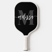Monogram Borstel Calligrafie zwart Pickleball Paddle (Achterkant)