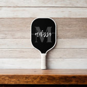 Monogram Borstel Calligrafie zwart Pickleball Paddle