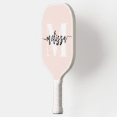 Monogram borstel kalligrafie Blush roze Pickleball Paddle (Links)