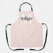 Monogram borstel kalligrafie Blush roze Schort (Voorkant)