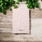 Monogram borstel kalligrafie Blush roze Theedoek