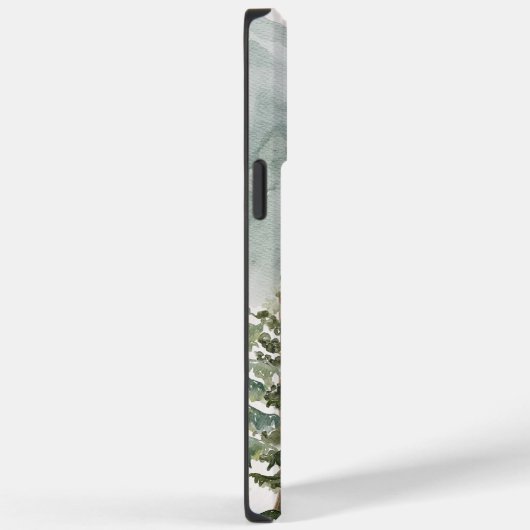 Monogram Bos en Berg Natuur Waterverf Case-Mate iPhone Case (Achterkant / Rechts)