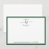 Monogram bos groen van het bureau van nota Kaart (Voorkant / Achterkant)