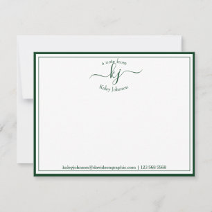 Monogram bos groen van het bureau van nota Kaart