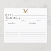 Monogram Bos Paddenstoel Bloem Receptkaart (Voorkant)