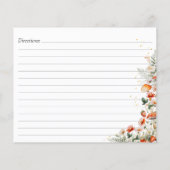 Monogram Bos Paddenstoel Bloemenrecept Kaart (Achterkant)