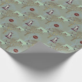 Monogram Bosdieren Goud Bomen Buffalo Plaid Cadeaupapier (Hoek)