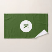 Monogram bosgroen kleurrijk elegant modern handdoek (Handdoek)