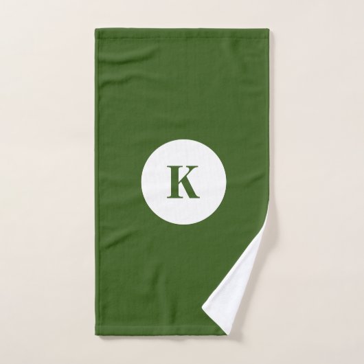 Monogram bosgroen kleurrijk elegant modern handdoek (Handdoek)