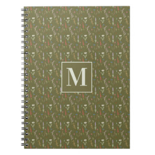 Monogram Bosgroene Aquarel Wilde Bloementuin Notitieboek