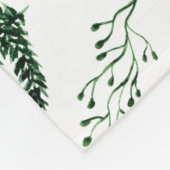 Monogram bosgroene bladeren botanisch 3 initialen fleece deken (Hoek)