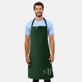Monogram Bosgroene Boho Romantische Keukencadeau Schort (Gedragen)