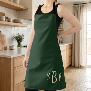 Monogram Bosgroene Boho Romantische Keukencadeau Schort